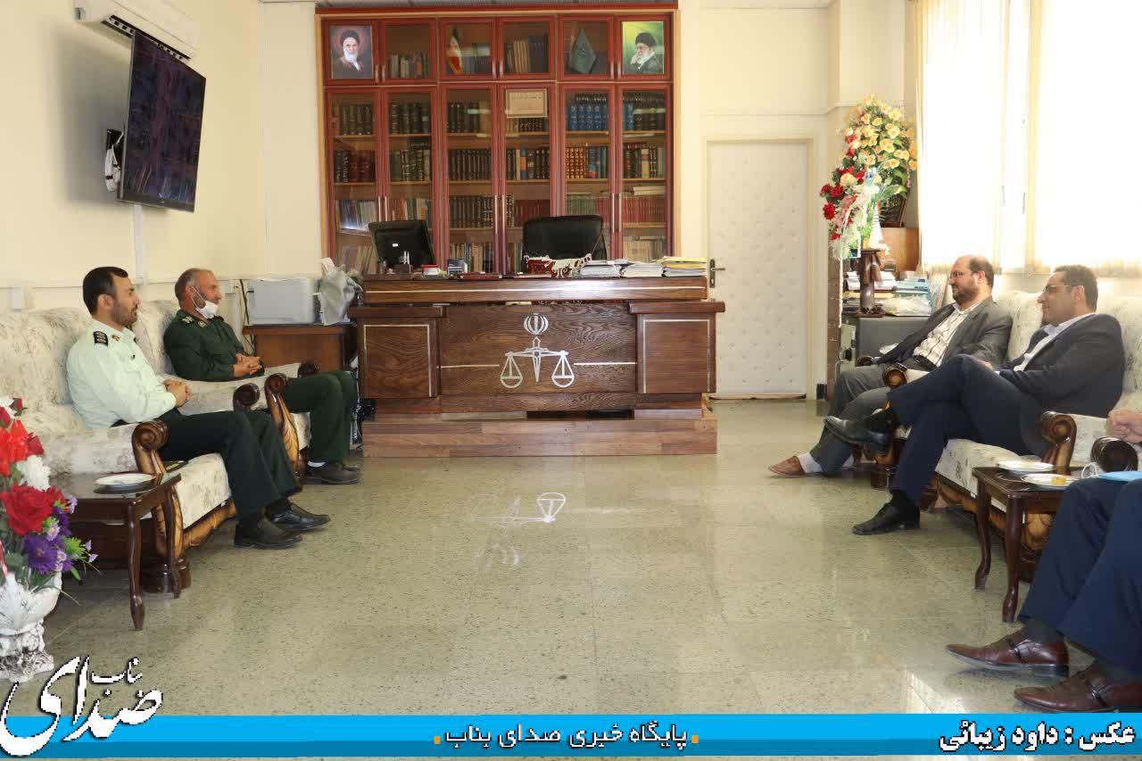 دیدار اعضای شورای تامین شهرستان بناب با دادستان و رئیس دادگستری بناب+ تصاویر
