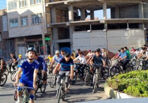 همایش دوچرخه سواری همگانی در شهرستان بناب برگزار شد+تصاویر