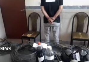 دستگیری سارق حرفه ای سیم و کابل برق در میانه