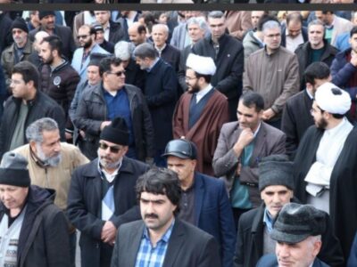 راهپیمایی مردم بناب در راستای محکوم کردن حمله تروریستی کرمان