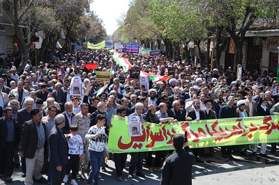 راهپیمایی روز قدس در بناب با حضور پرشور مردم